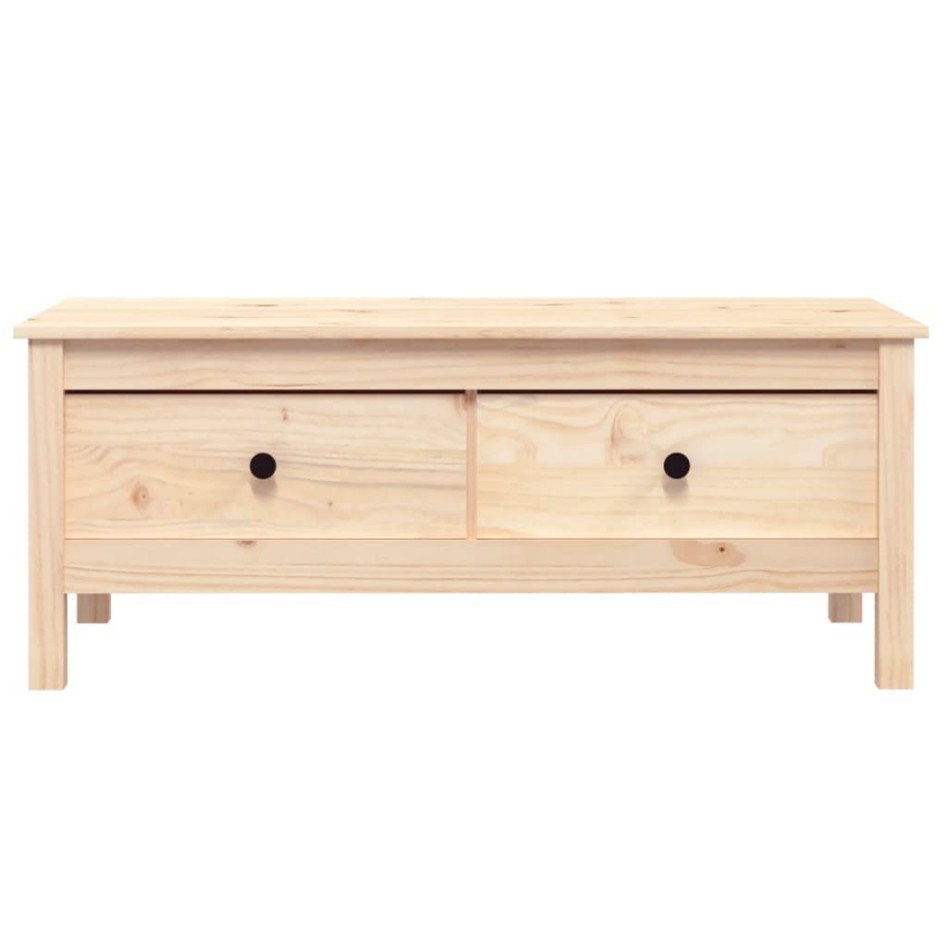 Mesa de centro de madera maciza de pino gris 100x50x40