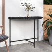 Mesa de jardín de ratán sintético negra 100x50x75 cm