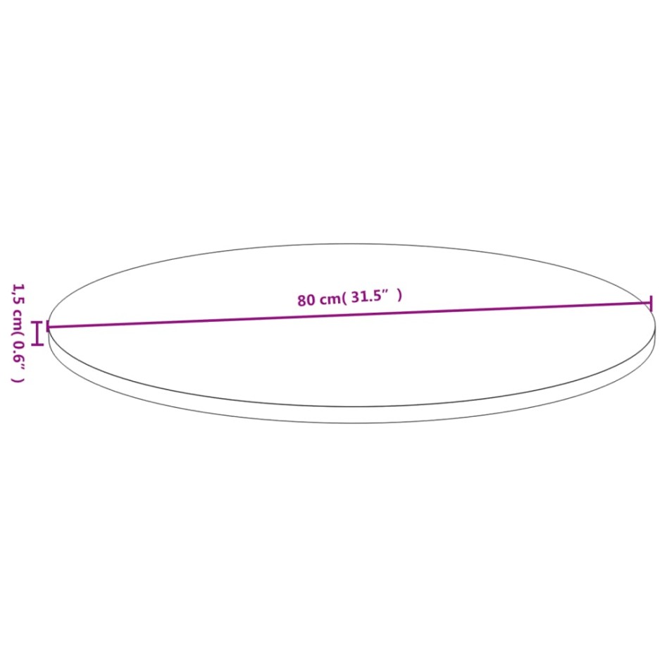 Tablero de mesa de bambú Ø80x1,5