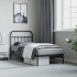 Estructura cama sin colchón con cabecero metal negro 90x190