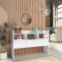 Aparador de madera contrachapada blanco brillante 105x30x70