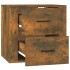 Mesita de noche de pared color roble ahumado 50x36x47