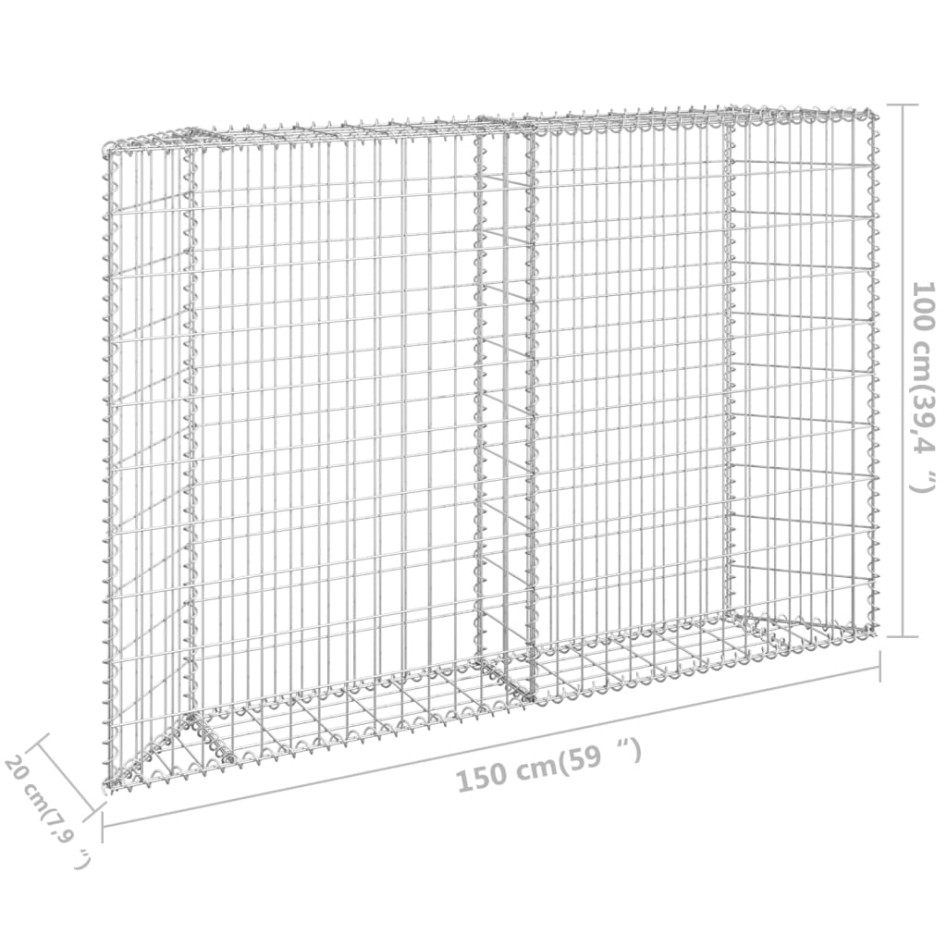Arriate de gaviones de trapecio acero galvanizado 150x20x100