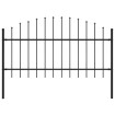 Valla de jardín con puntas acero negro (1-1,25)x1,7 m