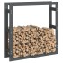 Estante para leña madera maciza de pino gris 100x25x100