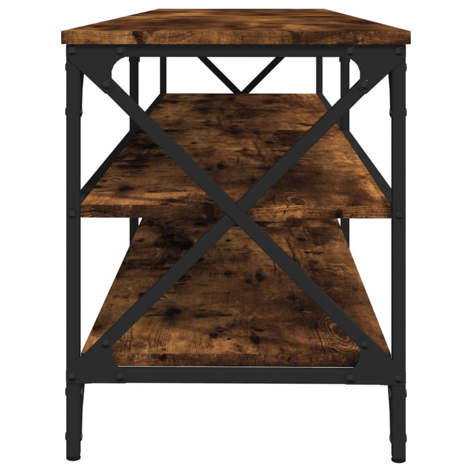 Mueble de TV madera contrachapada roble ahumado 160x40x50