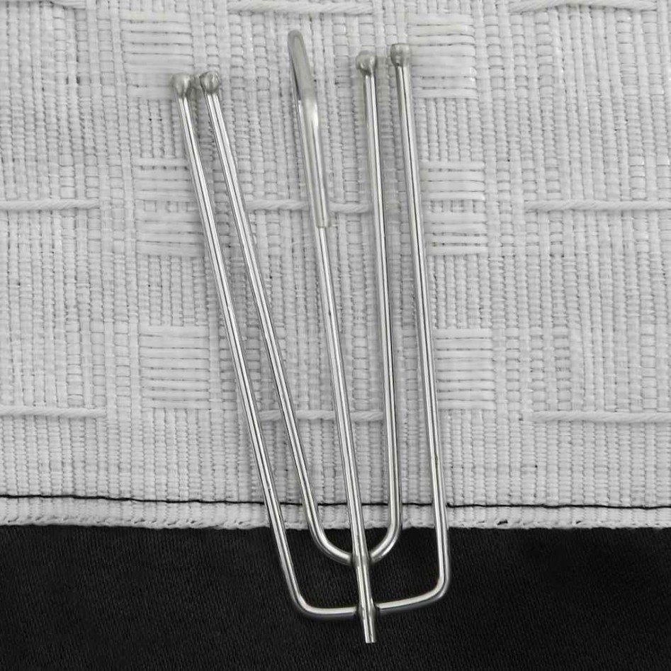 Cortina opaca con ganchos look de lino negro 290x245