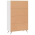 Aparador alto madera de ingeniería blanco 69,5x31x115