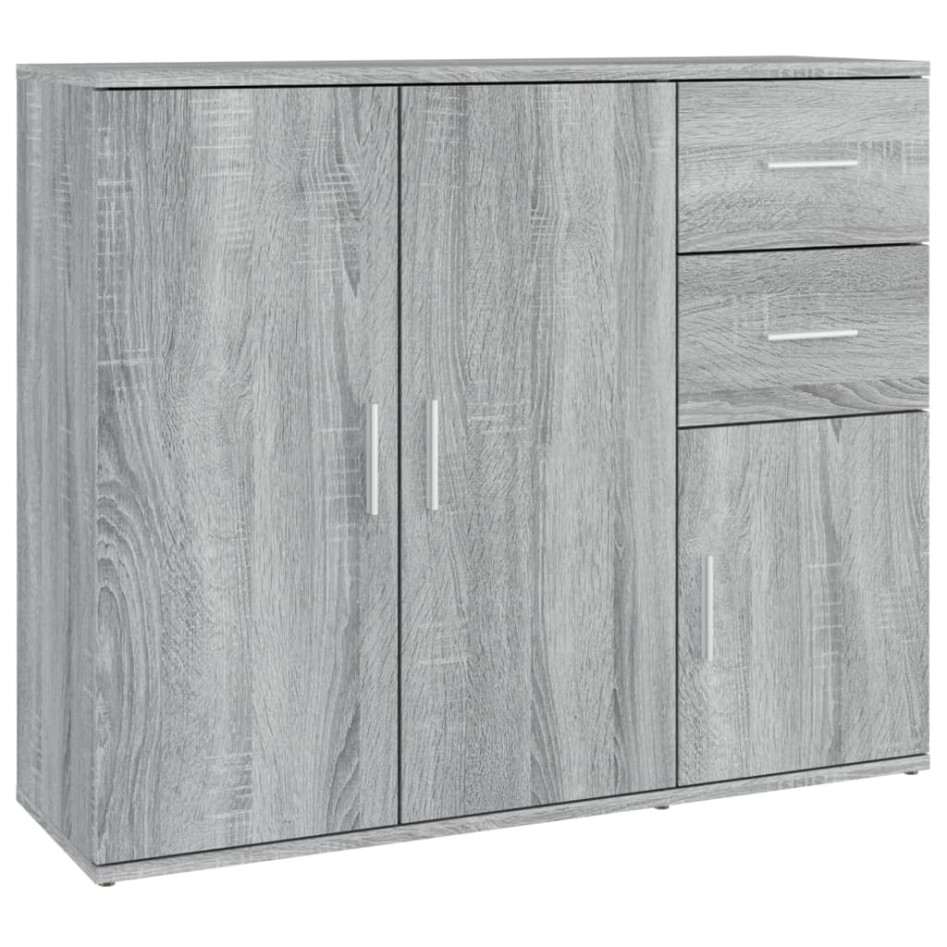 Aparador de madera contrachapada gris Sonoma 91x29,5x75