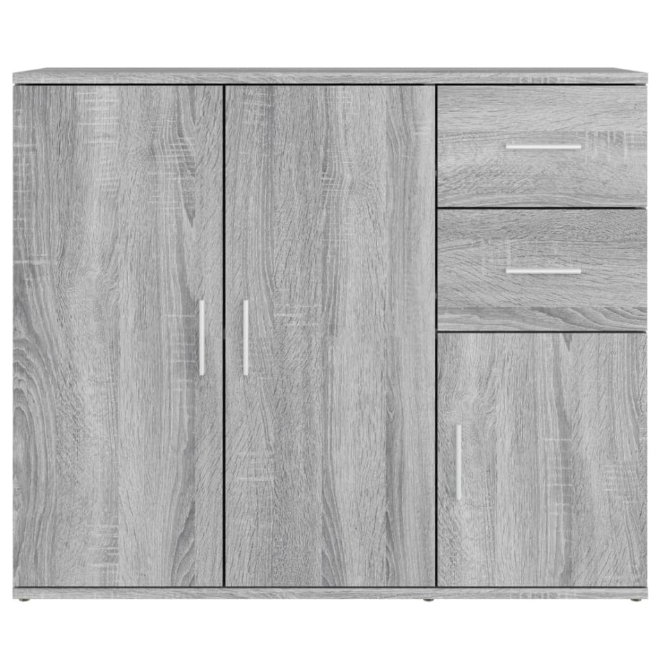Aparador de madera contrachapada gris Sonoma 91x29,5x75