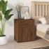 Mesita de noche madera contrachapada marrón roble 50x36x60