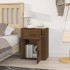 Mesita de noche madera contrachapada marrón roble 50x36x60