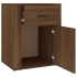 Mesita de noche madera contrachapada marrón roble 50x36x60