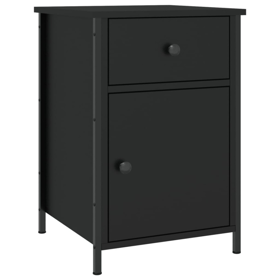 Mesitas de noche 2 uds madera contrachapada negro 40x42x60