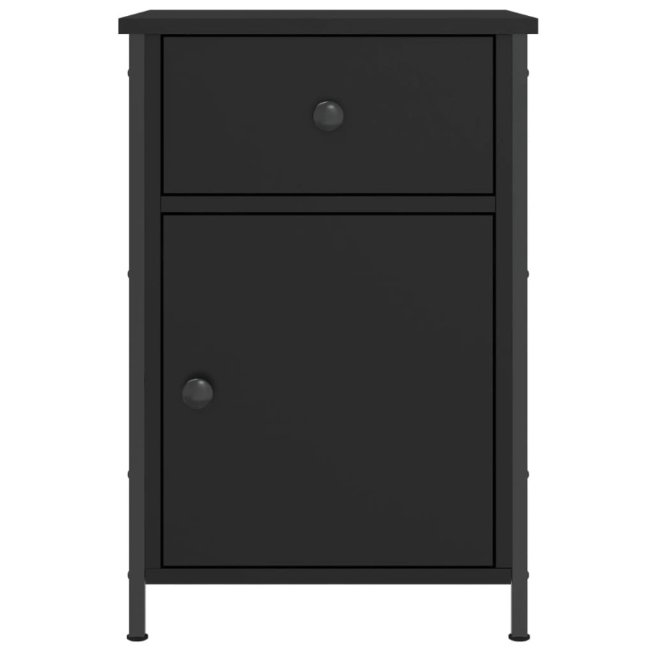 Mesitas de noche 2 uds madera contrachapada negro 40x42x60