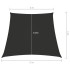 Toldo de vela trapezoidal de tela oxford gris antracita 3/5x4