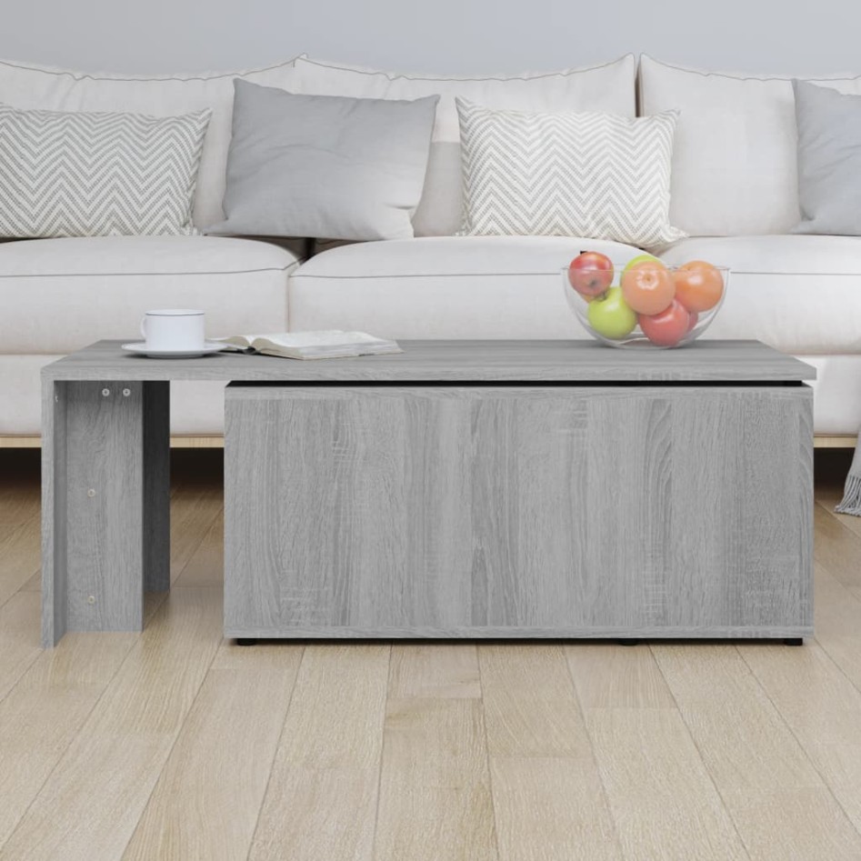 Mesa de centro de madera contrachapada gris Sonoma 150x50x35