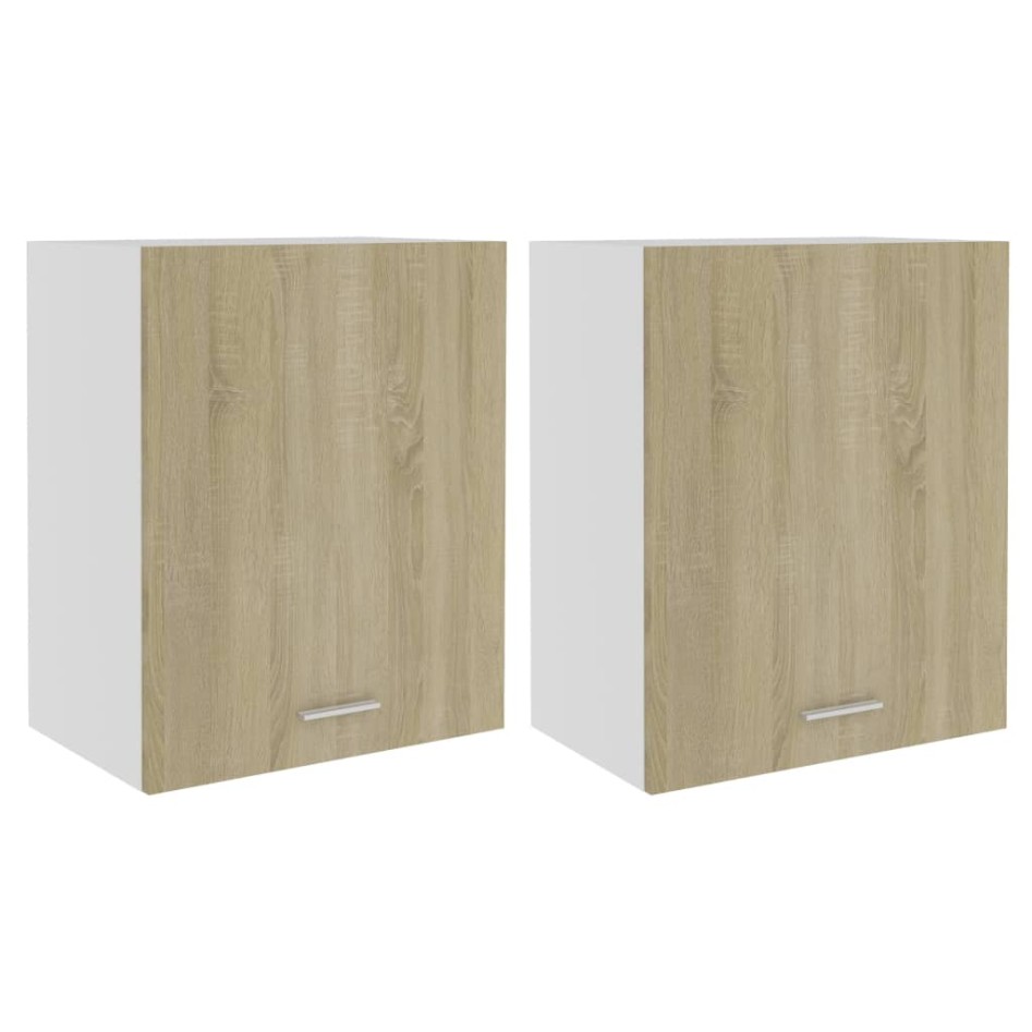Armarios colgantes 2 uds contrachapada roble Sonoma 50x31x60