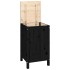 Baúl para la colada madera maciza de pino negro 44x44x76
