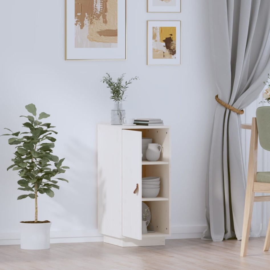 Aparador de madera maciza de pino blanco 34x40x75