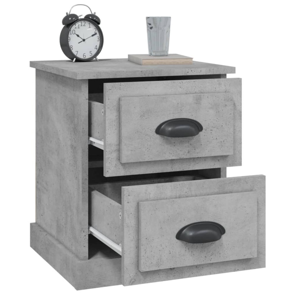 Mesitas de noche 2 uds madera contrachapada gris 39x39x47,5