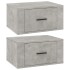 Mesitas de noche de pared 2 uds gris hormigón 50x36x25