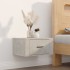 Mesitas de noche de pared 2 uds gris hormigón 50x36x25