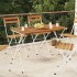 Mesa de cafetería plegable madera acacia y acero 100x54x71