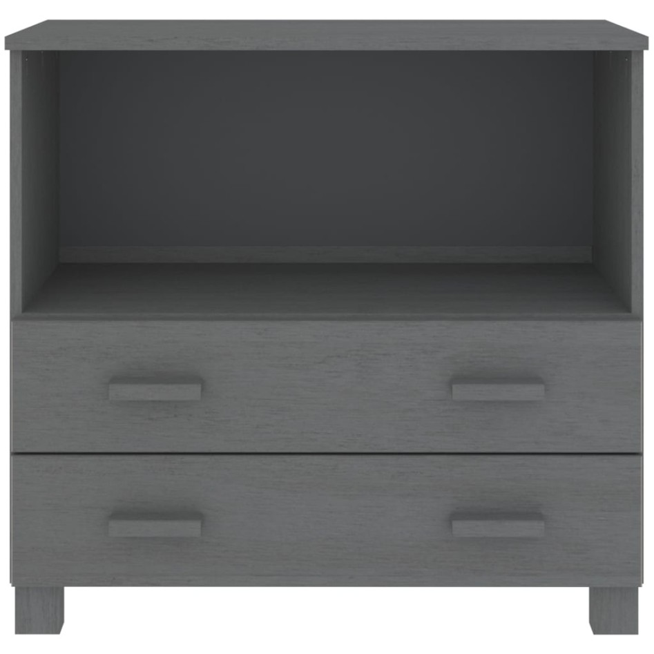 Aparador HAMAR madera maciza pino gris oscuro 85x35x80