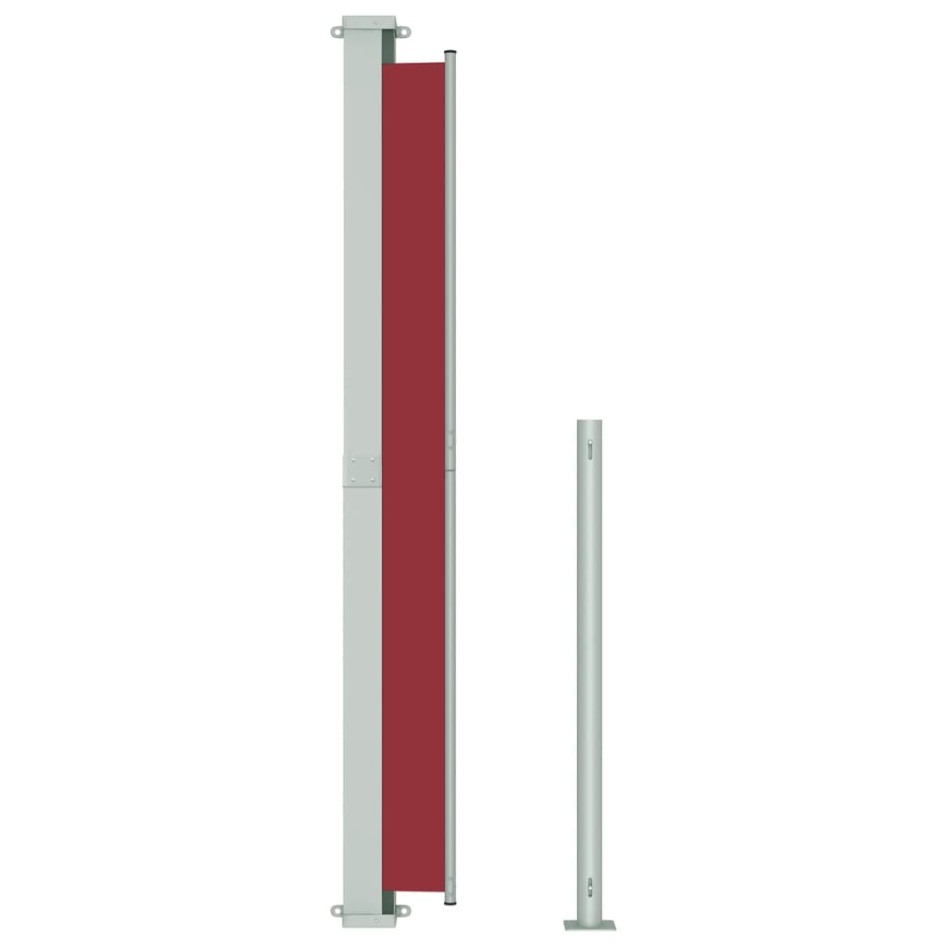 Toldo lateral retráctil de jardín rojo 180x500