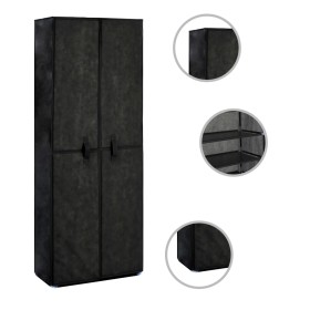 Mueble zapatero de tela con funda negro 60x30x166