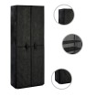Mueble zapatero de tela con funda negro 60x30x166 cm