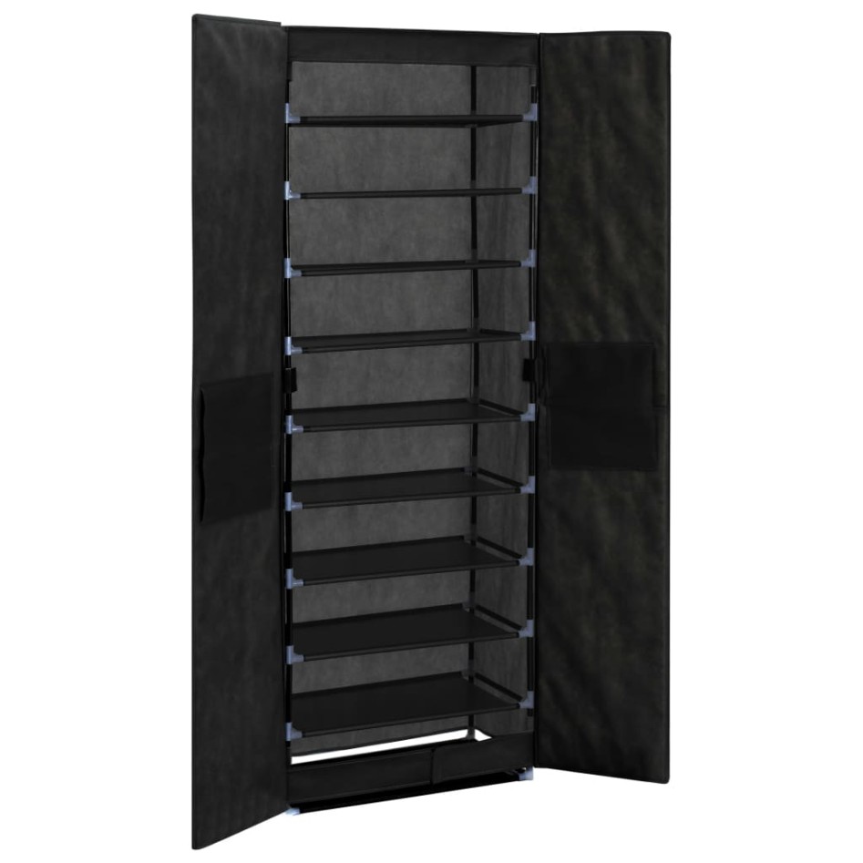 Mueble zapatero de tela con funda negro 60x30x166