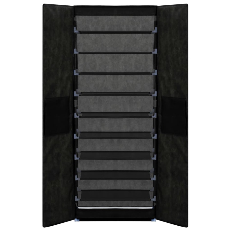 Mueble zapatero de tela con funda negro 60x30x166