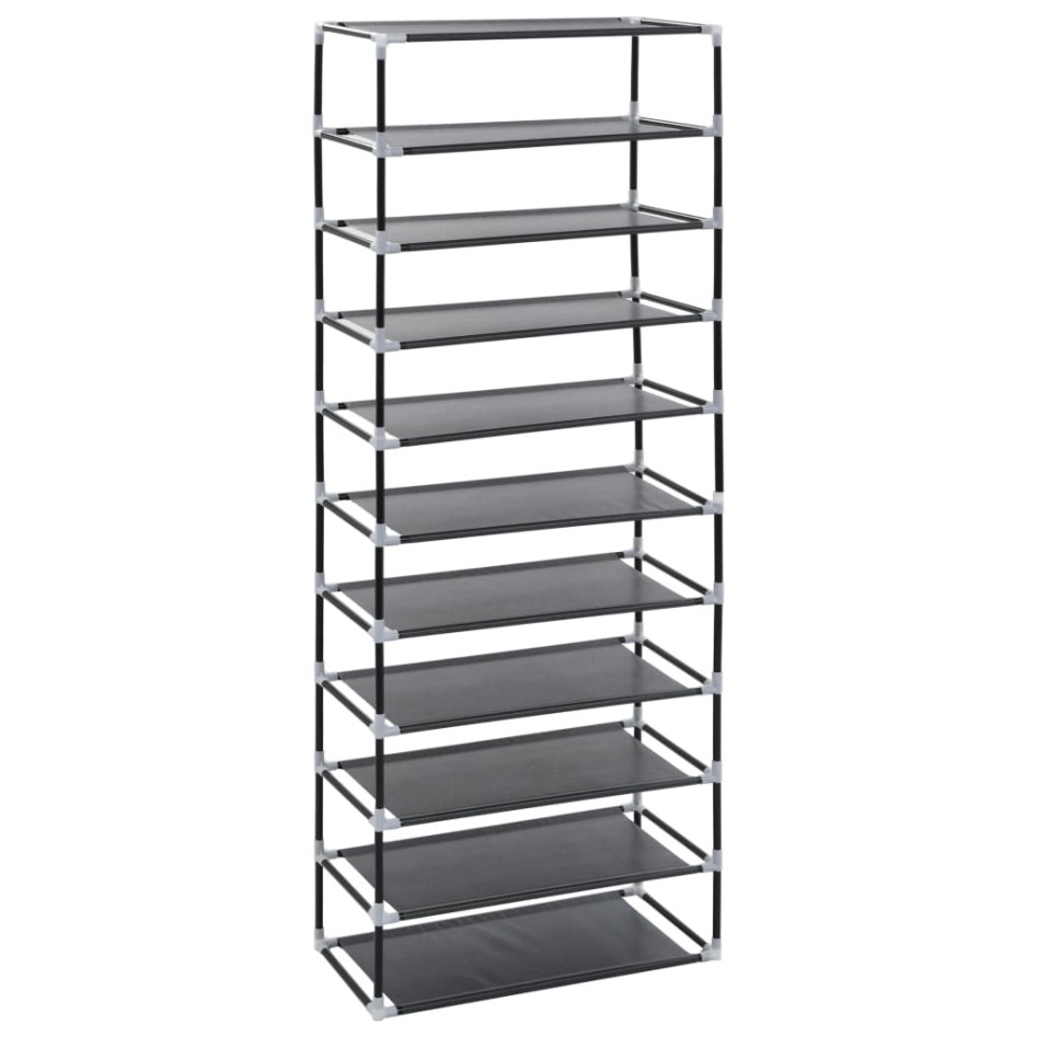Mueble zapatero de tela con funda negro 60x30x166