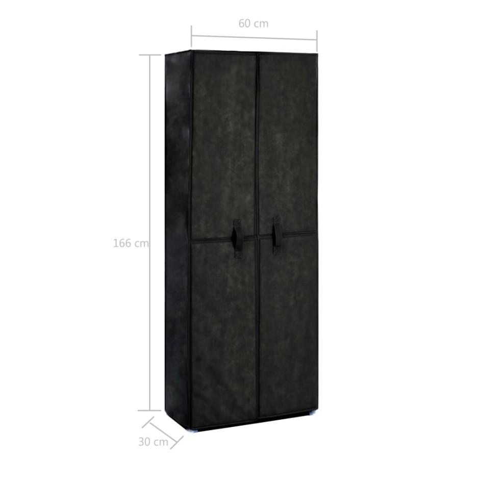 Mueble zapatero de tela con funda negro 60x30x166