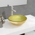 Lavabo de vidrio templado dorado 35x12