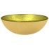 Lavabo de vidrio templado dorado 35x12