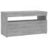 Mueble de TV con luces LED gris Sonoma 75x35x40