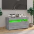 Mueble de TV con luces LED gris Sonoma 75x35x40