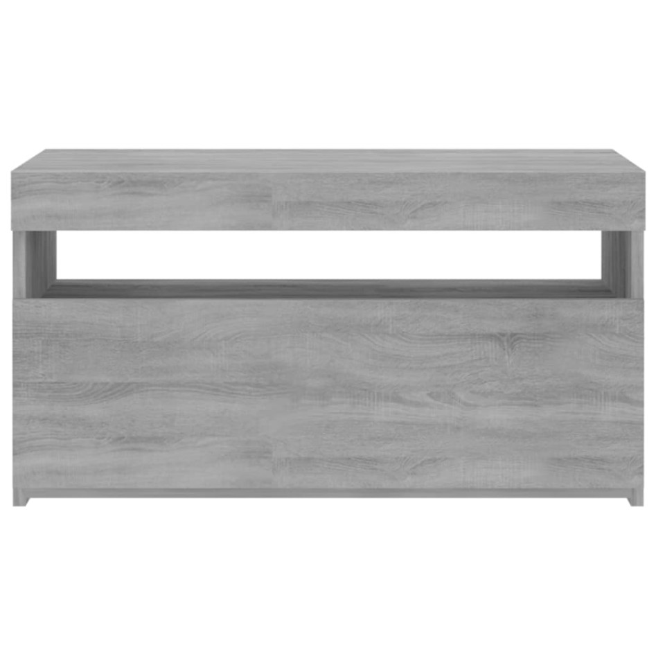 Mueble de TV con luces LED gris Sonoma 75x35x40