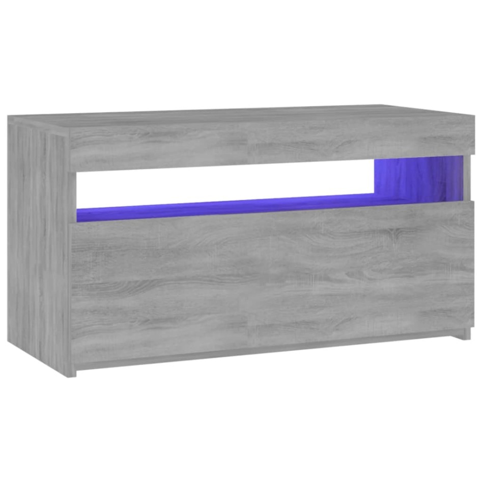 Mueble de TV con luces LED gris Sonoma 75x35x40