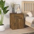 Mesita de noche madera contrachapada roble ahumado 50x36x60