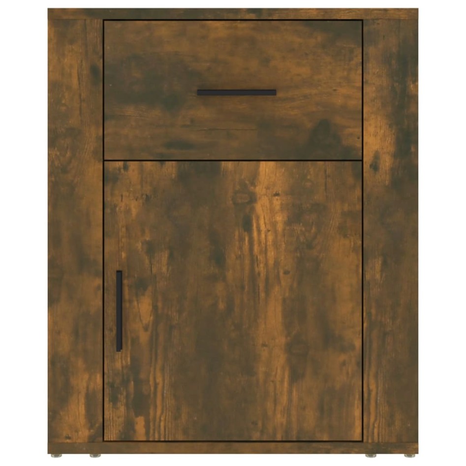 Mesita de noche madera contrachapada roble ahumado 50x36x60