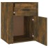 Mesita de noche madera contrachapada roble ahumado 50x36x60