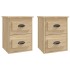 Mesita de noche de pared 2 uds color roble Sonoma 41,5x36x53