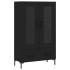 Aparador alto madera de ingeniería negro 69,5x31x115