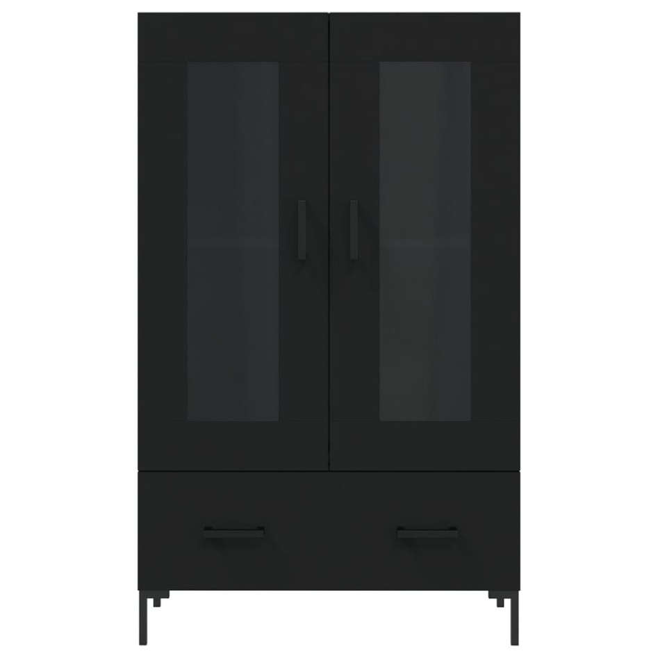 Aparador alto madera de ingeniería negro 69,5x31x115