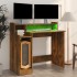 Escritorio con LED madera ingeniería roble ahumado 97x45x90