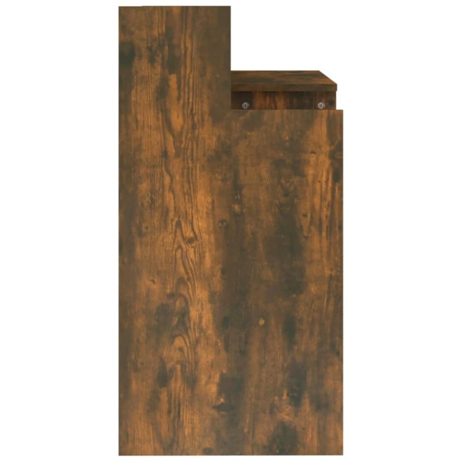 Escritorio con LED madera ingeniería roble ahumado 97x45x90